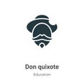 Don quixote vector icon on white background. Flat vector don quixote icon symbol sign from modern literature collection for mobile