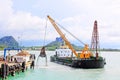 Sea-sand Dredging Ship At Don Sak Sakon Port, Surat Thani, Thailand Royalty Free Stock Photo