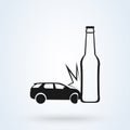 Don`t drive drunk. Car Accident White Background With