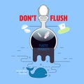 Do Not Flush Plastic Products