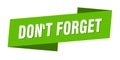 don\'t forget banner template. ribbon label sign. sticker