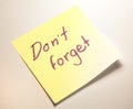 Don't forget note Royalty Free Stock Photo