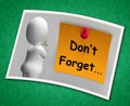 Don't Forget Photo Means Important Remember Forgetting Royalty Free Stock Photo