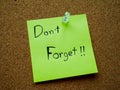 Don't forget on post it note