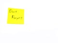 Don't forget on post it note