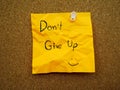 Don't give up on post note Royalty Free Stock Photo