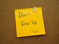 Don't give up on post note Royalty Free Stock Photo