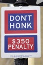 Don't honk street sign Royalty Free Stock Photo