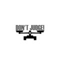 Don`t Judge words icon isolated on white background Royalty Free Stock Photo
