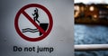 Don`t Jump Sign Royalty Free Stock Photo