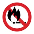 Don`t light fire sign - vector illustration Royalty Free Stock Photo