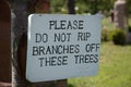 Don't rip branches Royalty Free Stock Photo