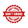 Don`t smoke grunge rubber stamp. Vector illustration on white ba