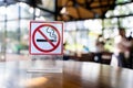 Don't smoke sign No smoking sign in cafe