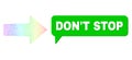 Rainbow Network Gradient Arrow Right Icon and Don`T Stop Speech Bubble with Shadow