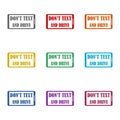 Don t text and drive icon isolated on white background. Set icons colorful Royalty Free Stock Photo