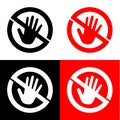 Don't touch icon great for any use. Vector EPS10. Royalty Free Stock Photo