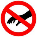 No touch please security vector sign Royalty Free Stock Photo