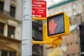 Don`t walk New York traffic sign on blurred background Royalty Free Stock Photo