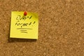 Don't forget sticky note Royalty Free Stock Photo