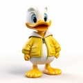 Donald Duck In Vray Tracing Jacket - High Detail Yellow And White Design