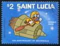 Donald Duck paddling satellite