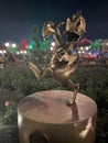 Donald Duck`s Fab 50th Statue Outside Cinderella`s Castle, Orlando, FL