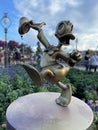 Donald Duck`s Fab 50th Statue Outside Cinderella`s Castle, Orlando, FL