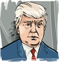 Donald Trump caricature portrait Royalty Free Stock Photo