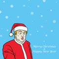 Donald Trump Christmas Greeting Card Vector Cartoon Caricature