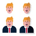 Donald Trump face flat icon