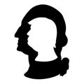 Donald Trump and George Washington, US presidents silhouette