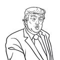 Donald Trump Hand Drawing Vector Caricature Portrait Royalty Free Stock Photo