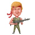 Donald Trump Heavily Armed Firearm Cartoon