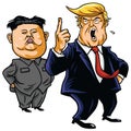 Donald Trump with Kim Jong-un Cartoon Vector. April 26, 2017