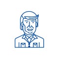 Donald trump line icon concept. Donald trump flat  vector symbol, sign, outline illustration. Royalty Free Stock Photo