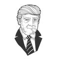 Donald Trump portrait sketch vector illustration Royalty Free Stock Photo