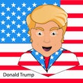 Donald trump the president a smile victory elections 2016 American flag jacket, clothes in the form of the . Vector illustratio