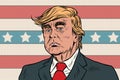 Donald Trump President of the United States cartoon pop art retr