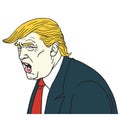 Donald Trump Shouting. Vector Cartoon Caricature Illustration. March 5, 2018 Royalty Free Stock Photo