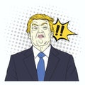 Donald Trump Shouting. Vector Pop Art Comics Style Illustration. September 27, 2017