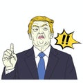 Donald Trump Shouting. Vector Pop Art Illustration. September 30, 2017