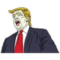 Donald Trump Shouting. Vector Portrait Cartoon Caricature Illustration. October 30, 2017 Royalty Free Stock Photo