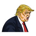 Donald Trump Shouting You`re Fired!. Vector Cartoon Caricature. March 7, 2018 Royalty Free Stock Photo