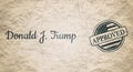Donald Trump signature and rubber stamp