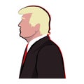 Donald Trump silhouette isolated on white background Royalty Free Stock Photo