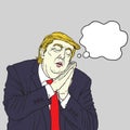 Donald Trump Sleeping. Vector Cartoon Caricature Portrait. November 21, 2017 Royalty Free Stock Photo