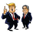 Donald Trump and Steve Bannon Vector Cartoon Caricature