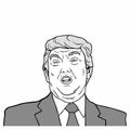 Donald Trump, 45th President of United States of America, Black And White Vector Design Illustration. Royalty Free Stock Photo