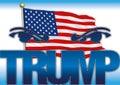 Donald Trump, US president, illustration with US flag, United States of America